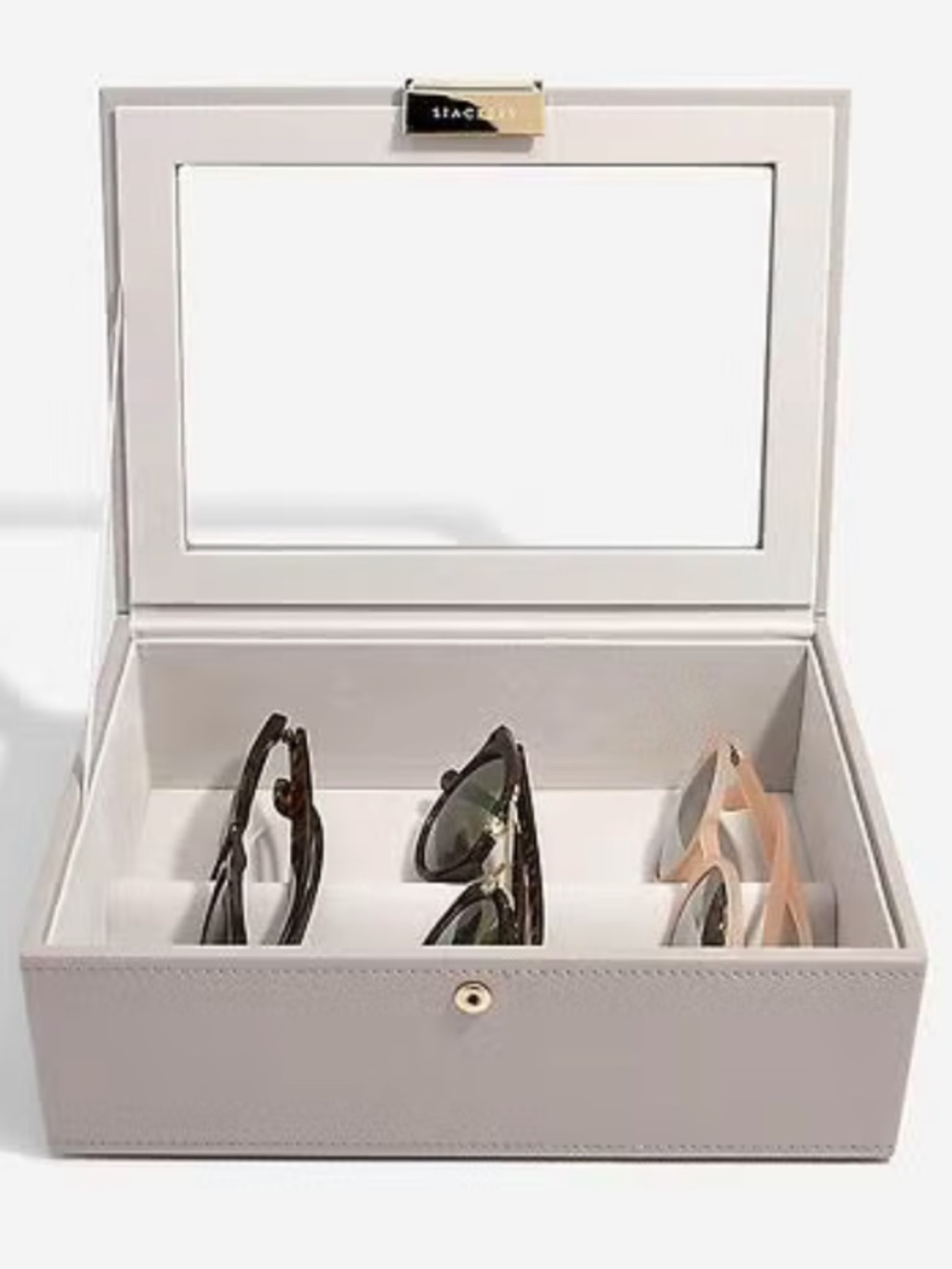 Stackers Classic Jewelry Box Starter Taupe Set of 3 AND Classic Glass Top Lidded - Picture 3 of 7